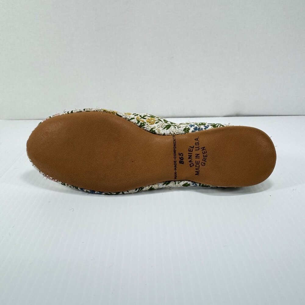Vintage Daniel Green Slippers Womens 6 1/2 B Lotus Satin Lined Floral Brocade Ta - Picture 16 of 16